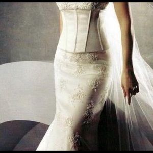 Oleg Cassini Champagne/Ivory 2Piece Wedding Dress